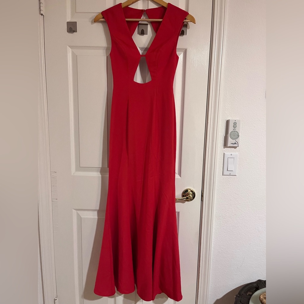 Red evening dress